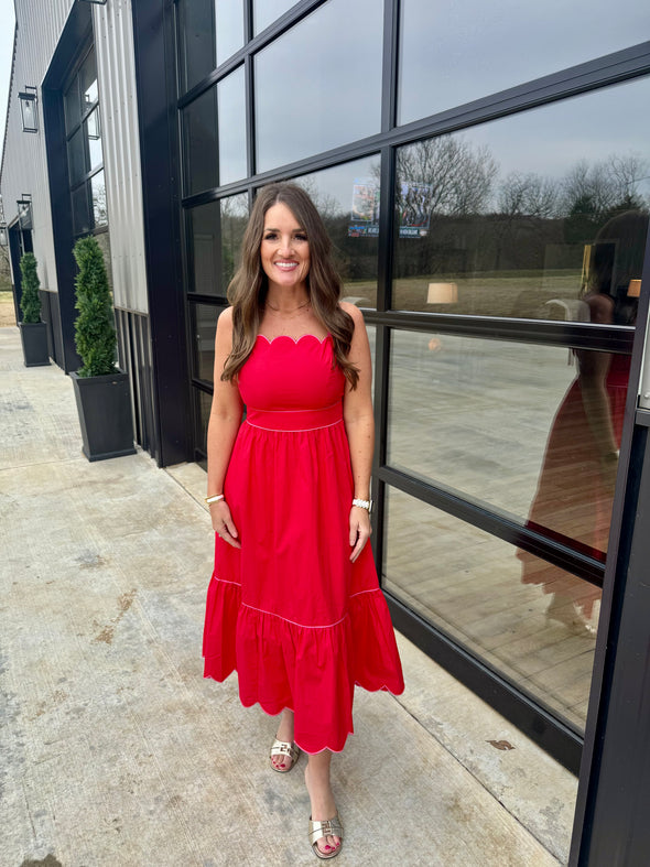 Red/Pink Trim Dress