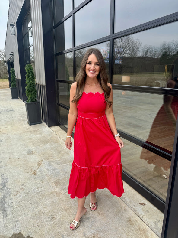 Red/Pink Trim Dress