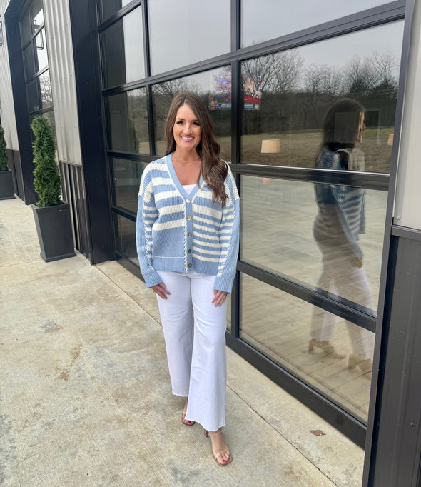 Ivory/Sky Cardigan