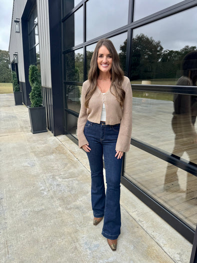 Tan Bell Sleeve Cardi