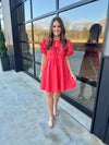 Coral Red Mini Dress