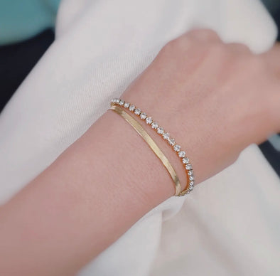 Herringbone/Tennis Bracelet