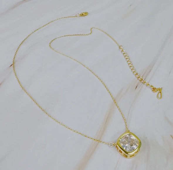 Cushion Cut Diamond Necklace