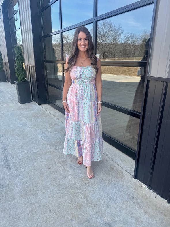 Pastel Multi Midi Dress