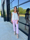 White Ruffle Top