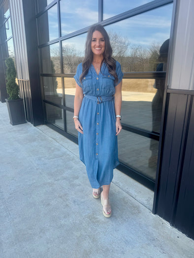 Chambray Midi Dress