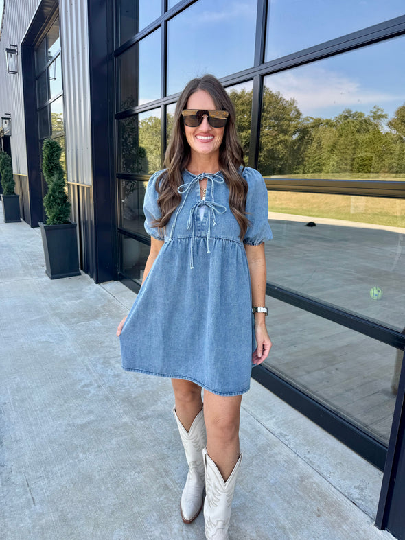 Denim Babydoll Dress