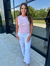 Pink Bow Sleeveless Top