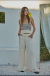 Cream/Navy Tube Top