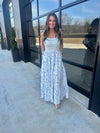 Ivory/Blue Floral Maxi