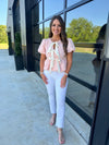 Peach Bow Tie Top