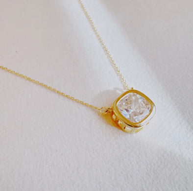 Cushion Cut Diamond Necklace