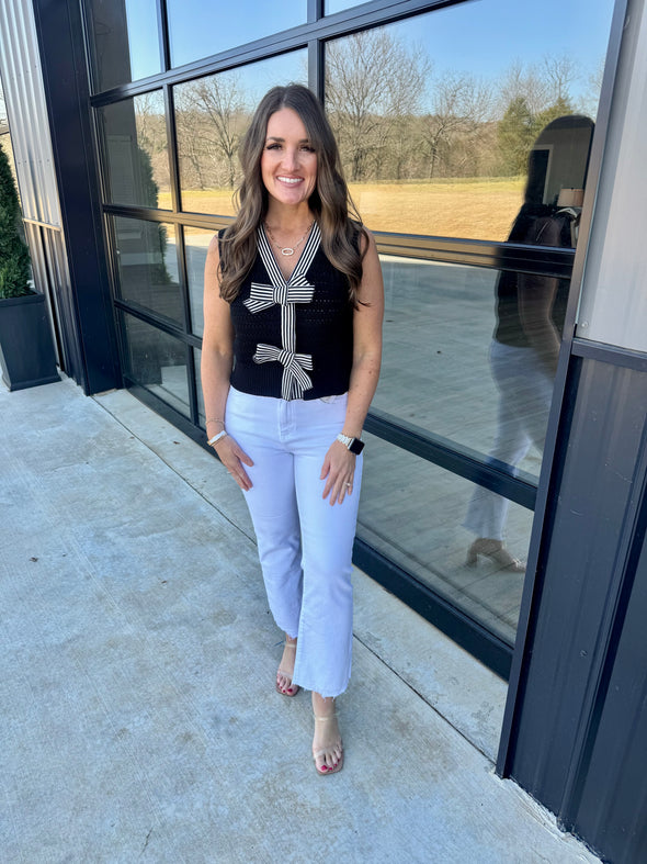 Black/White Bow Vest