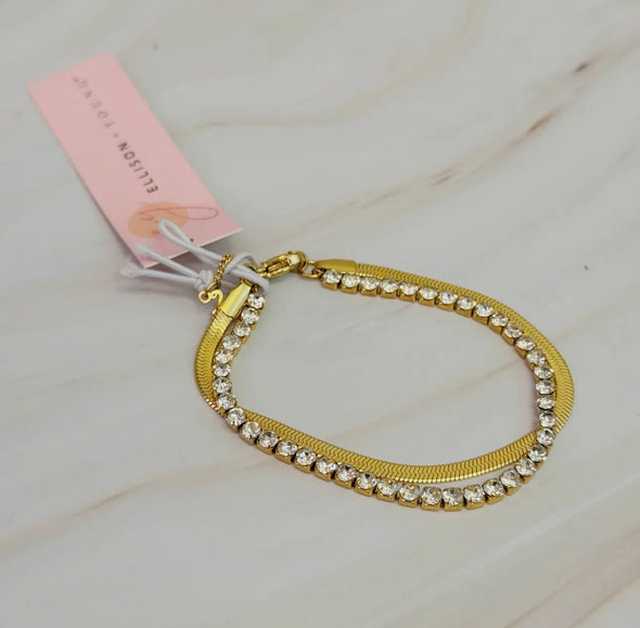 Herringbone/Tennis Bracelet