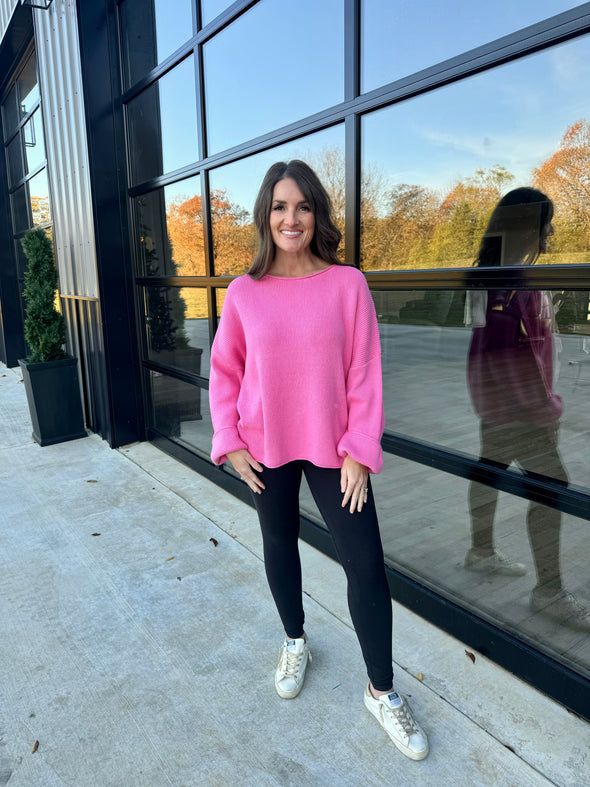 Pink Boatneck Sweater