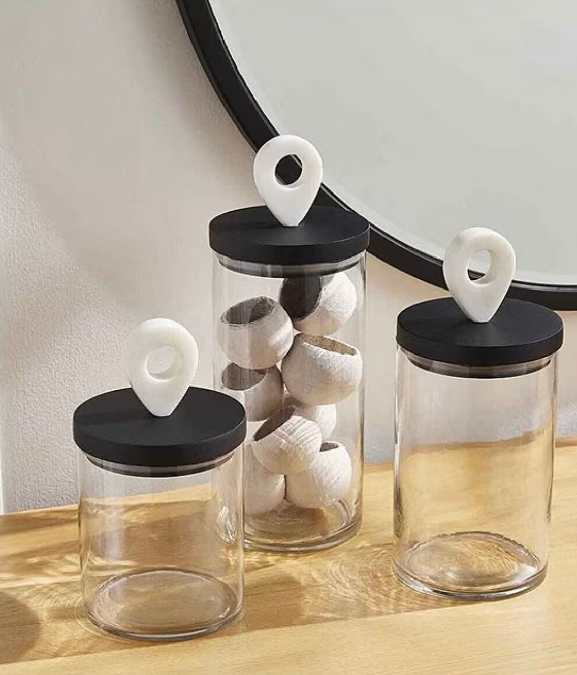 Marble Handle Canister SET